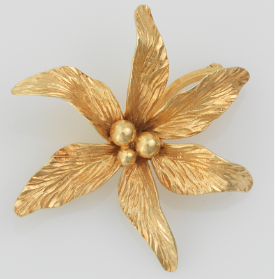 A Tiffany & Co. Gold Flower Brooch
