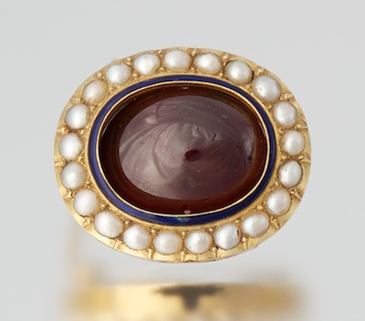 A Victorian Garnet and Pearl Brooch