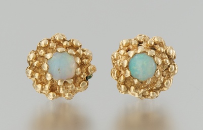 A Pair of Delicate Opal and Gold