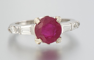 A Ladies Platinum Ruby and Diamond 13357c