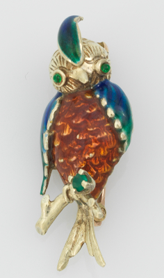 A Ladies Gold and Enamel Bird 133588