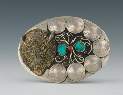 A Large Navajo Squaw Wrap Silver Turquoise