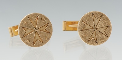 A Pair of 14k Gold Maltese Cross
