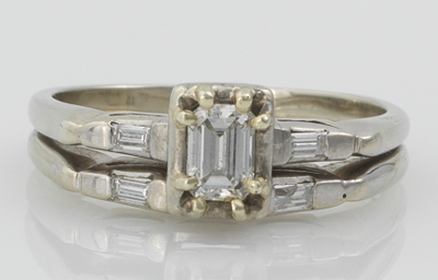 A Vintage Diamond Engagement Set