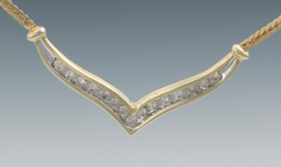 A Ladies' Diamond Necklace 14k