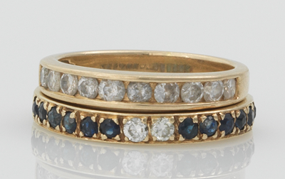 Two Bands With Diamonds and Sapphires