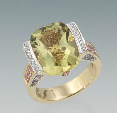 A Ladies' Citrine Pink Sapphire