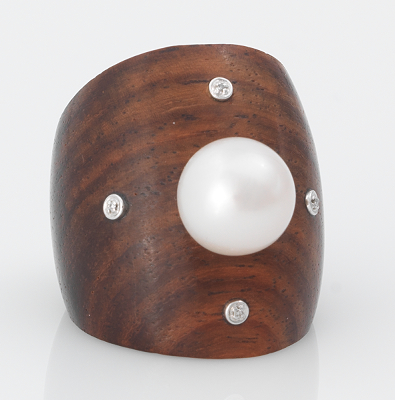 A Carved Mahogany Pearl and Diamond 1335f0