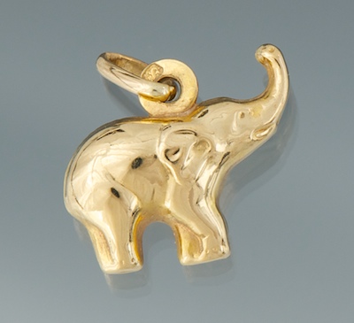 An Italian Gold Elephant Charm by Unoaerre