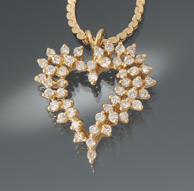 A Ladies Diamond Heart Pendant 133618