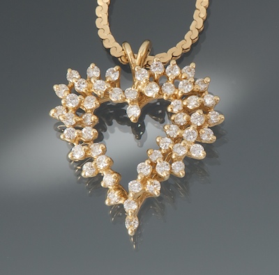 A Ladies' Diamond Heart Pendant