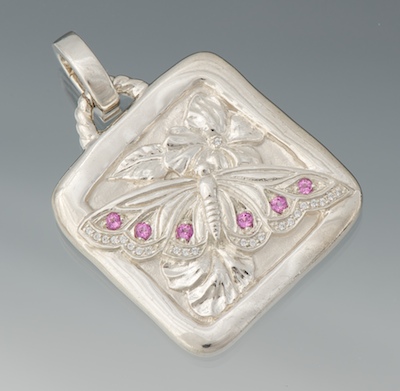 A Sterling Silver and Pink Sapphire