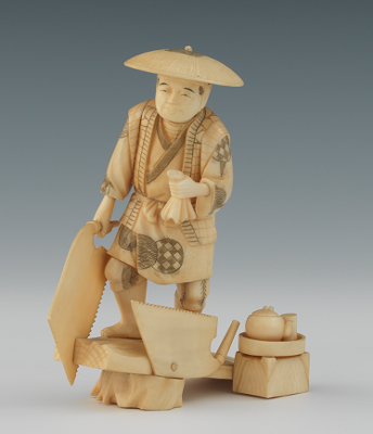 Carved Ivory Figurine of a Workman 133677