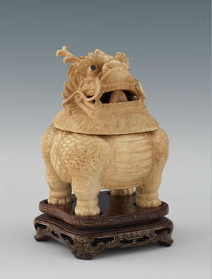 A Carved Ivory Kylin Container 133671