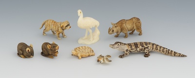 A Collection of Miniature Carved Ivory