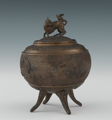 A Chinese Bronze Lidded Vessel 13368a