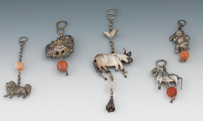 A Group Lot of Five Silver Amulets 133696