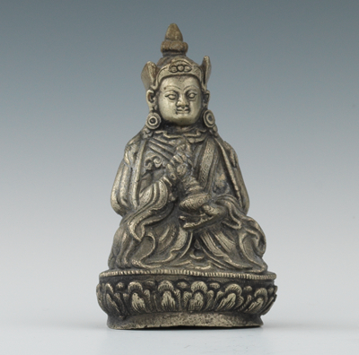 A Silvered Bronze Seated Figure 13369d