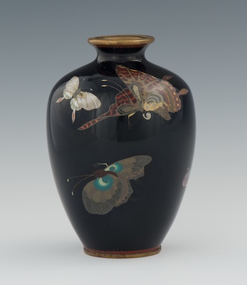 A Miniature Cloisonne Butterfly Vase