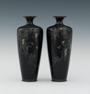 A Delicate Pair of Japanese Cloisonne