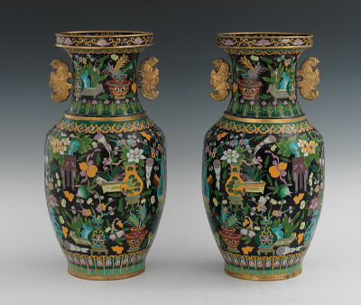A Pair of Large Chinese Cloisonne