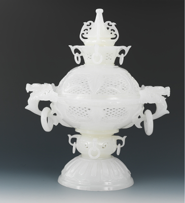 A Peking Glass Large Dragon Lidded Centerpiece/Incense