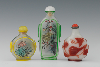 Three Peking Glass Snuff Bottles