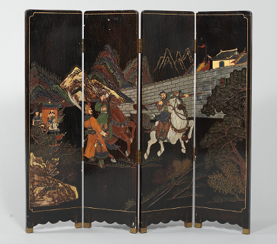 A Small Four Panel Folding Screen 20th