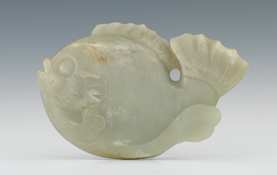 A Chinese Carved Jade Fish Ornament 13372c