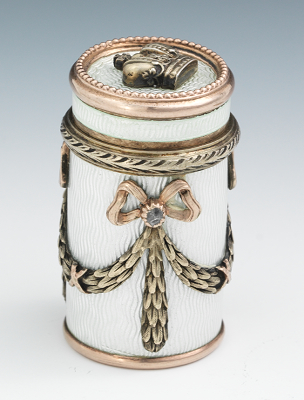 A Faberge Guilloche Enameled Gold