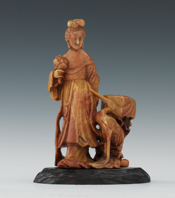 Amber Color Hardstone Carved Figure