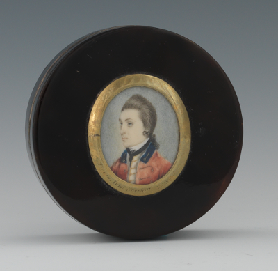 A Tortoise Snuff Box with Portrait 133756