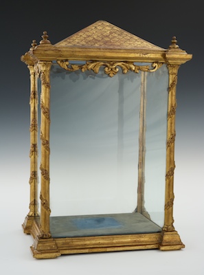 A Hand Made Gilt Display Case Signed