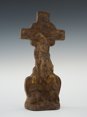 A Cast Iron Crucifix The heavy cast