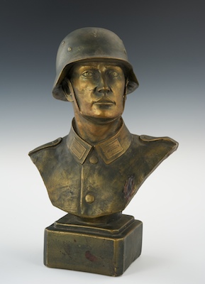 A Plaster Bust of a German Soldier