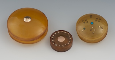 Three Honey Tortoise Snuff Boxes 1337a6