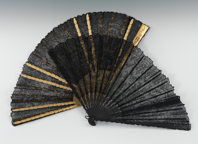 Two Black Lace Hand Fans ca. 1890 Both