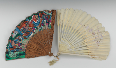 Two Vintage Hand Fans The first 1337bd