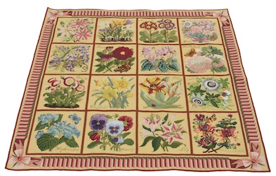 An Estate Needlepoint Garden Panel 133817