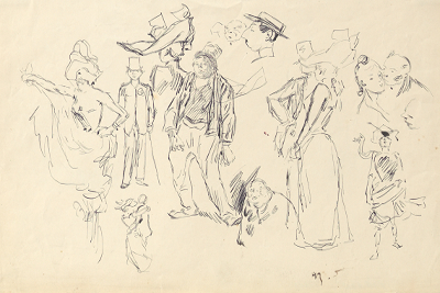 Henri Somm French 1844 1907 Sketches 1338e1