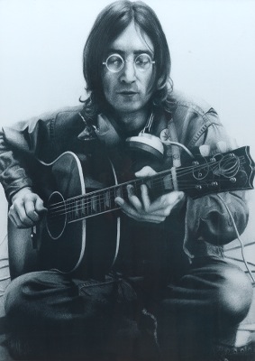 Framed John Lennon Poster Autograph 133928