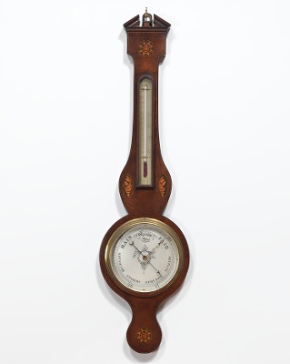 Inlaid Mahogany Veneer Wheel Barometer 133981