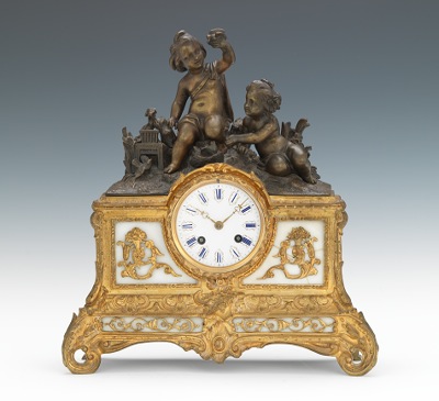 A Japy Freres Mantel Clock With a cast
