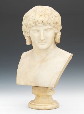 A Grand Tour Carved Marble Bust of Antonius