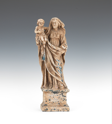 Carved Wooden Madonna and Child 131a01