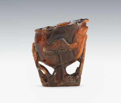 A Carved and Polished Horn Libation 131a13