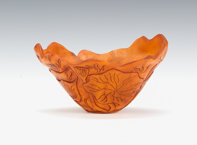 A Large Carved Horn Lotus Bowl 131a15