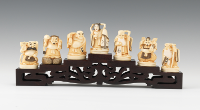 Seven Carved Ivory Okimonos of 131a2d