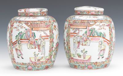 A Large Pair of Famille Rose Lidded 131a4b