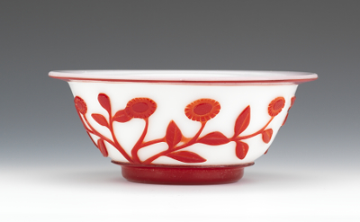 A Red on White Peking Glass Bowl 131a55